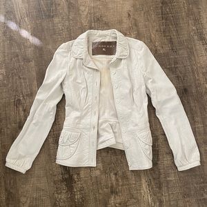 White leather Burberry jacket